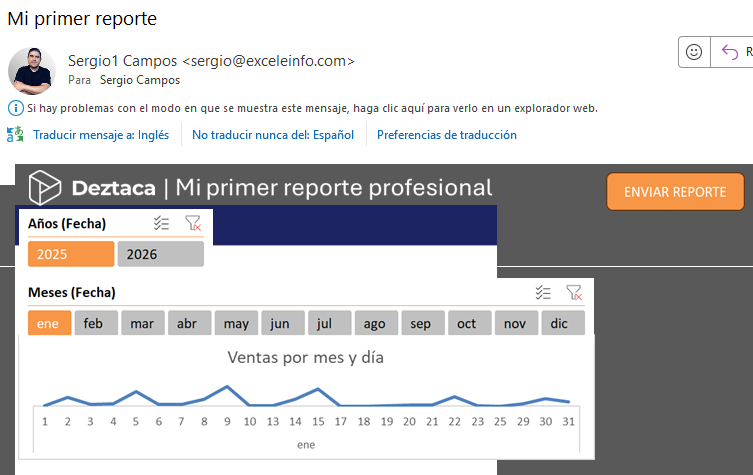 Vista previa de Reporte automatizado de Ventas